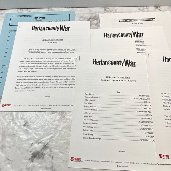 Harlan County Movie Press Kit Showtime War 2000 Holly Hunter Stellan Skarsgard - Picture 5 of 9